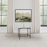 Ebby - Square Genuine Marble Top Metal End Table - White