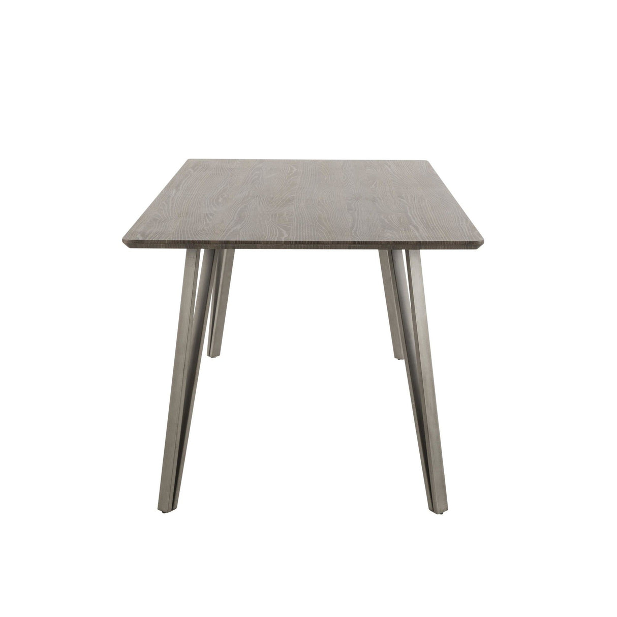 Sedona - Dining Table - Brushed Antique Metal, Dark Brown Wood