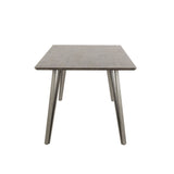 Sedona - Dining Table - Brushed Antique Metal, Dark Brown Wood