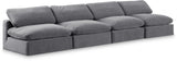 Comfy - Velvet Modular Armless Sofa 4 Seats