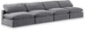 Comfy - Velvet Modular Armless Sofa 4 Seats