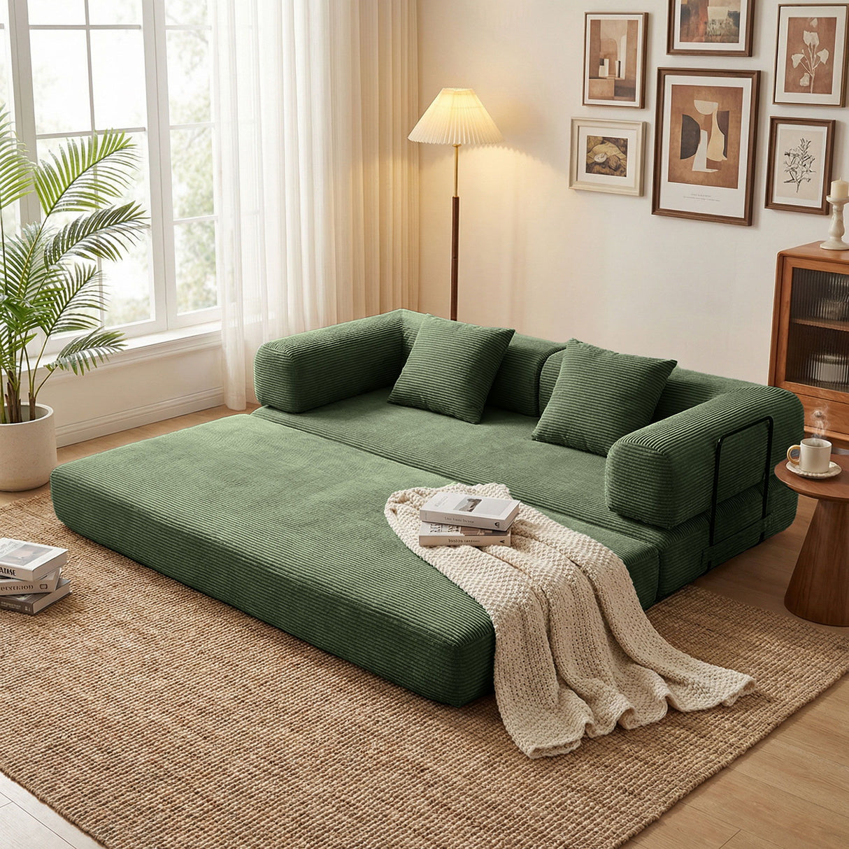 Convertible Sofa Bed With Removable Pillows