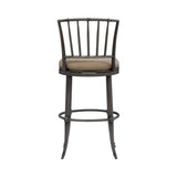 Vince - Commercial Grade Steel Frame Faux Leather Upholstered Swivel Bar Height Barstool