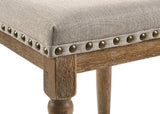 Farsiris - Counter Height Stool Set of 2) - Beige Fabric & Weathered Oak