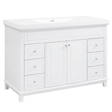 Bathroom Vanity With Sink, 6 Soft Close Drawers & Double Doors - White