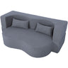 2 In 1 Convertible Full Size Folding Loveseat Couch With Soft Teddy Fabric