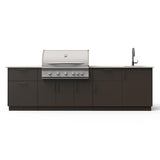 Blaze Sunset 10-Ft Outdoor Kitchen Island w/ 40-Inch LTE+ Propane Grill, Sink in Architectural Bronze w/ Aeris Countertop