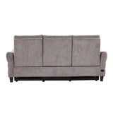 Slope - Upholstered Power Sofa - Espresso Wood, Pewter Fabric