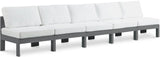 Nizuc - Outdoor Patio 5 Seat Modular Armless Sofa With Gray Frame