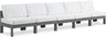Nizuc - Outdoor Patio 5 Seat Modular Armless Sofa With Gray Frame