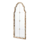 Large & Framed Wall Mirror, Arched Mirror With Decorative Window Look For Living Room - Cream