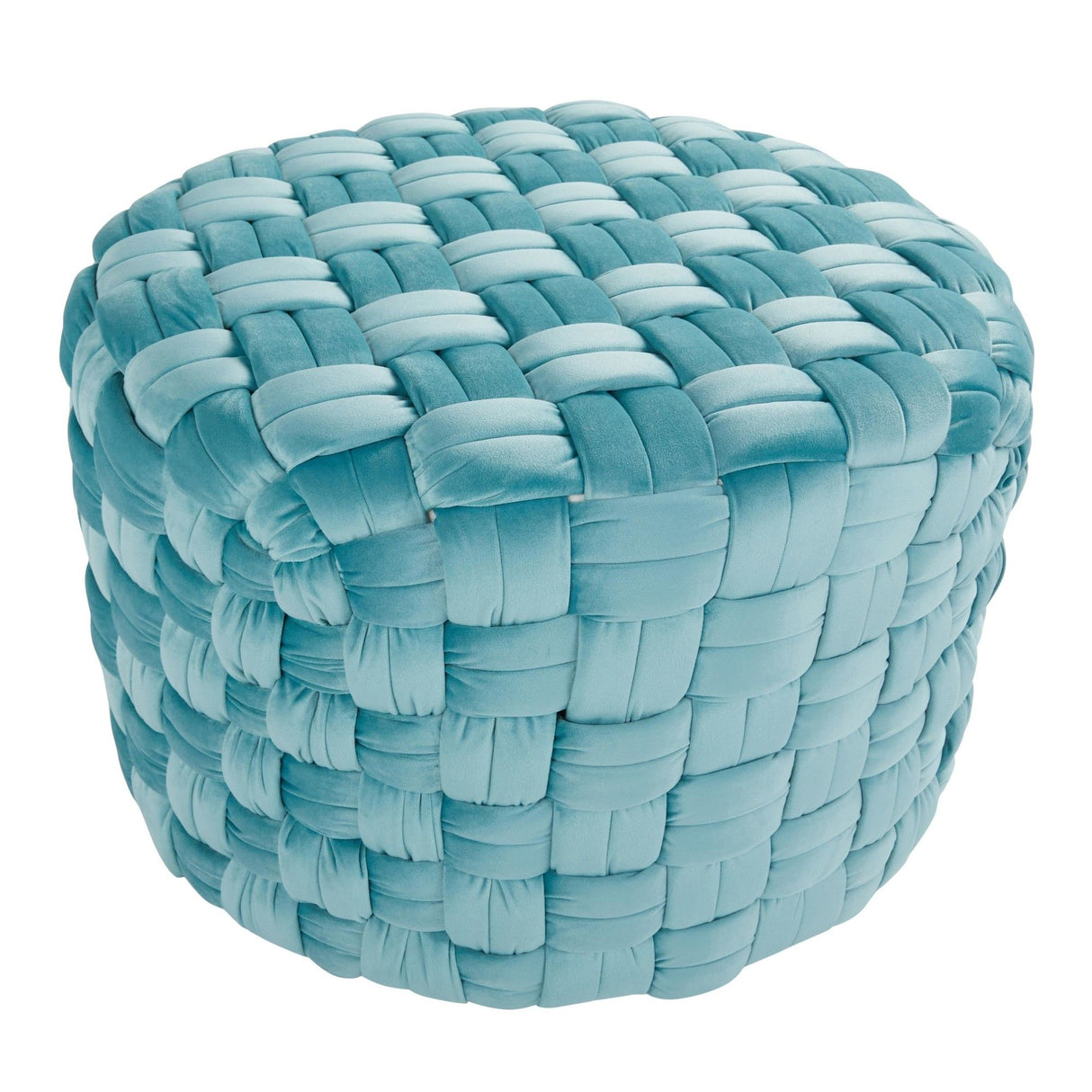 Braided - Round Velvet Ottoman