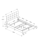 Bed, Upholstered, Frame Only, Transitional