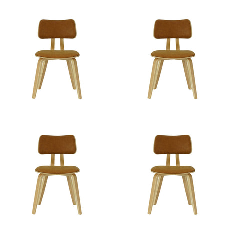 Jaguar - Curved Back Wood Dining Chair With Faux Leather Seat