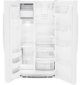 GE GSE25GGPWW 36 in. 25.3 cu. ft. Side by Side Refrigerator with Ice & Water Dispenser - White