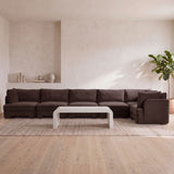 Hammond - Velvet Performance Fabric Upholstered 6 Piece L-Shaped Sectional