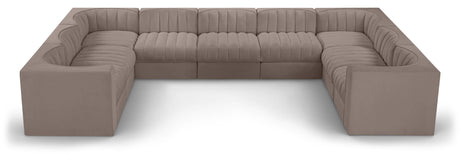 Rummi - Velvet Performance Fabric Upholstered 9 Piece Modular Sectional
