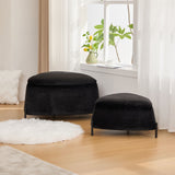 Upholstered Storage Ottoman Set With Reversible Lid