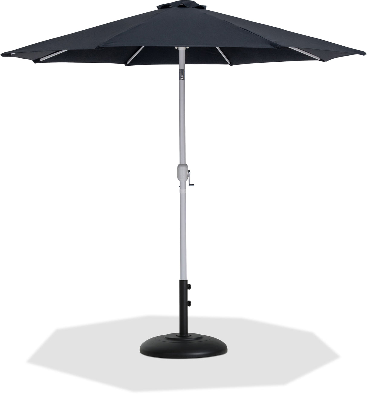 Fiji - Aluminum Patio Umbrella With Round Black And White Base