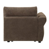 Theodore - Modular Left Facing Arm Chair - Brown Chenille