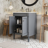 Bathroom Vanity With Top Sink, 2 Tier Storage Cabinet