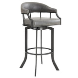 Pharaoh - Swivel Faux Leather Bar Stool - Mineral Finish