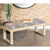 Sled - Leg Accent Bench With Abstract Upholstery - White