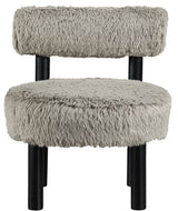 Ambre - Vegan Shearling Fabric Upholstered Accent Chair - Taupe