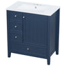 Modern Bathroom Vanity With Sink, 1 Cabinet & 3 Drawers