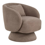 Zara - Upholstered Contemporary Swivel Accent Chair With Pillow