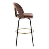 Ava - Upholstered Fixed-Height Barstool (Set of 2) - Black Base