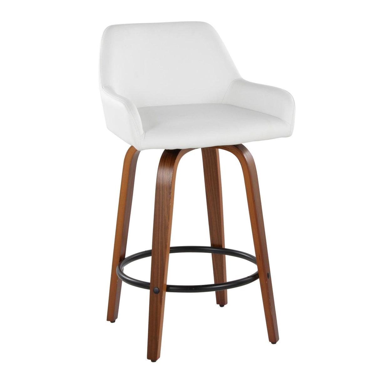 Daniella - 26" Fixed-Height Counter Stool (Set of 2) - White And Black