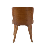 Bocello - Mid-Century Chair - Walnut And Black Faux Leather