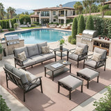 Patio Furniture Set With Coffee Table And Cushions For Backyard