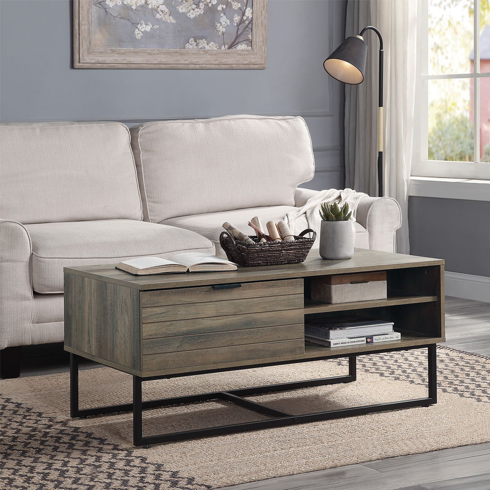 Homare - Coffee Table - Rustic Oak & Black