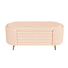 Modern Oval Storage Ottoman With Upholstery