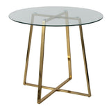 Cosmo - Contemporary/Glam Dinette Table - Tempered Glass Top