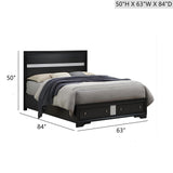 Madrid - Queen Bed With Storage Drawers And Nickel Handles - Black