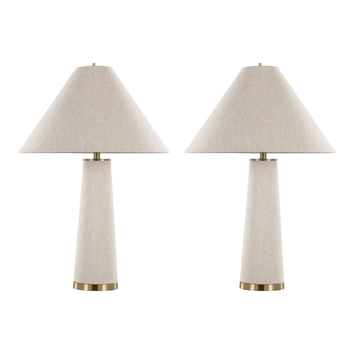 Kona - 28" Table Lamp - Brass Metal And Natural Linen From Grandview