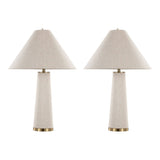 Kona - 28" Table Lamp - Brass Metal And Natural Linen From Grandview