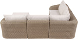 Seacrest - 123.25" Olefin Water Resistant And Wicker 5 Piece Outdoor Patio Modular Sectional