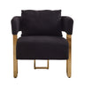 Modern Decorative Chair Teddy Fleece Upholstered And Metal Foot