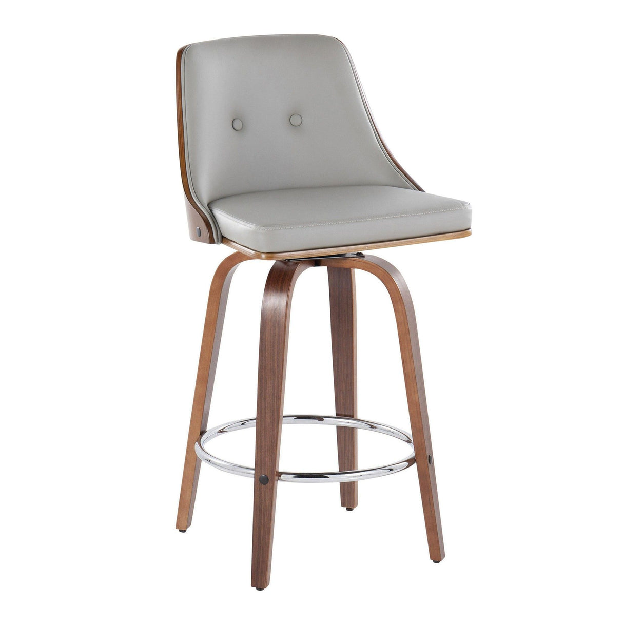 Gianna - 26" Fixed-Height Counter Stool (Set of 2) - Light Gray