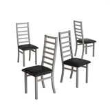 Metal Dining Chairs With Steel Legg, High Back Armless Design
