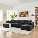 U - Shaped Sectional Sofa, Cup Holders & Side Pockets For Living Room