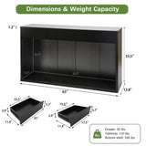 Fluted Console Table With 3 Drawers, Long Sofa Table Behind Couch For Living Room - Black