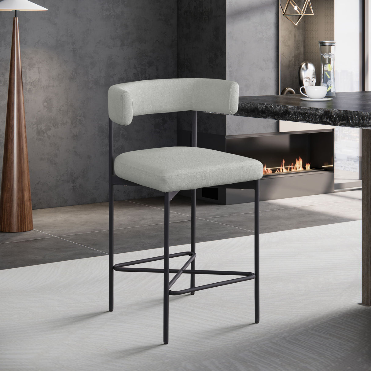 Rivage - Durable Stool With Black Frame (Set of 2)
