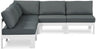 Nizuc - Outdoor Patio 5 Piece Modular Sectional With White Frame