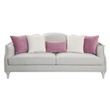 Kasa - Sofa With 5 Pillows - Beige Linen & Champagne