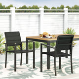 Baird - Outdoor Mesh And Aluminum Dining Chairs - Black